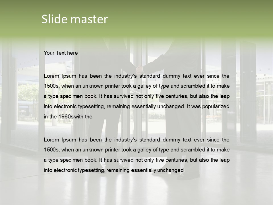 Businessmen Shaking Hands PowerPoint Template