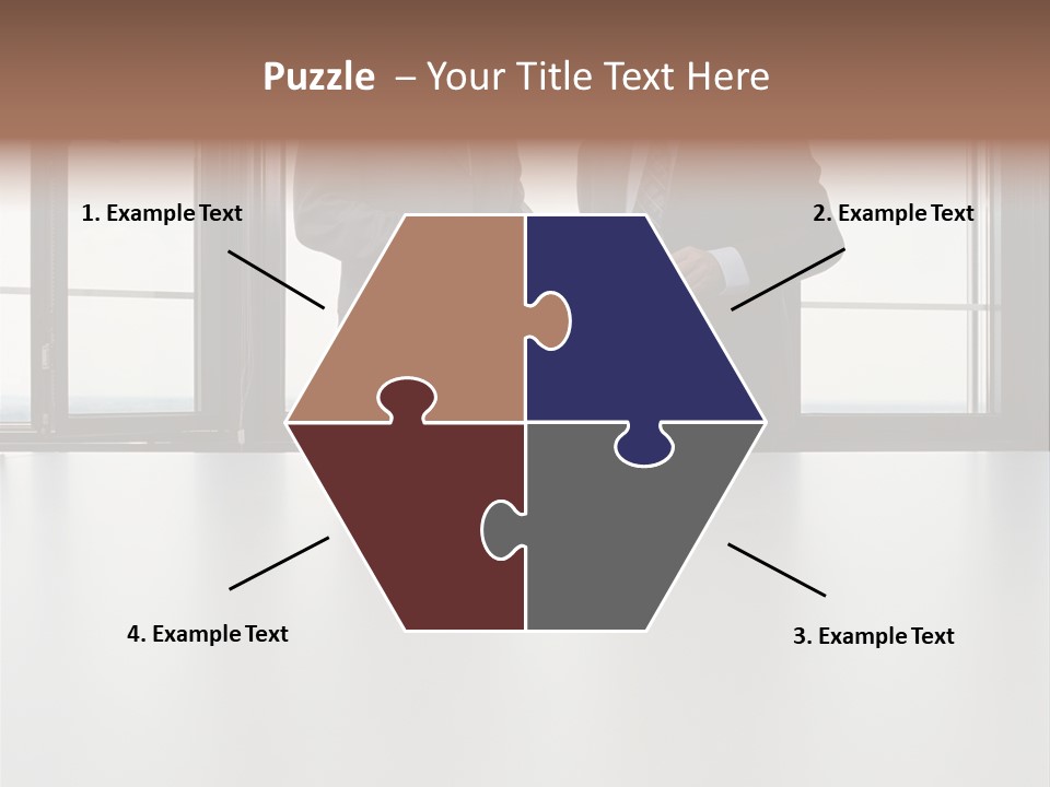 Businessmen Looking At Palmtop PowerPoint Template