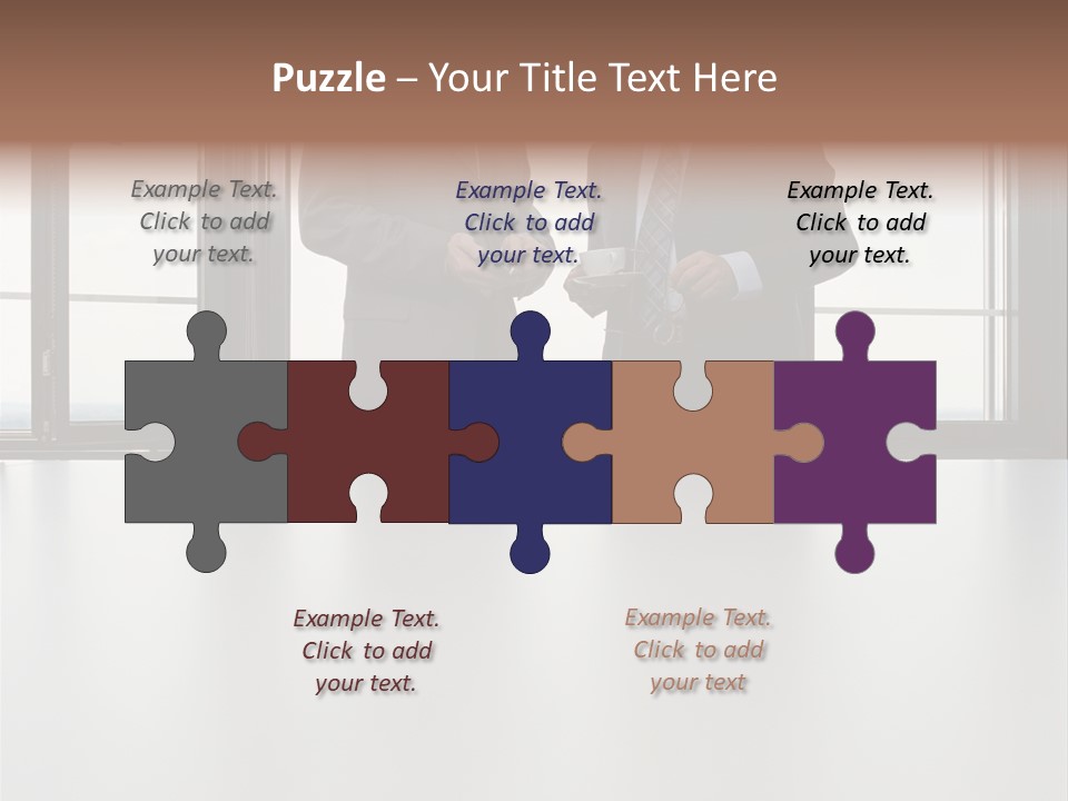 Businessmen Looking At Palmtop PowerPoint Template