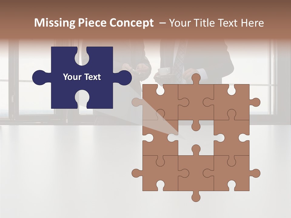 Businessmen Looking At Palmtop PowerPoint Template