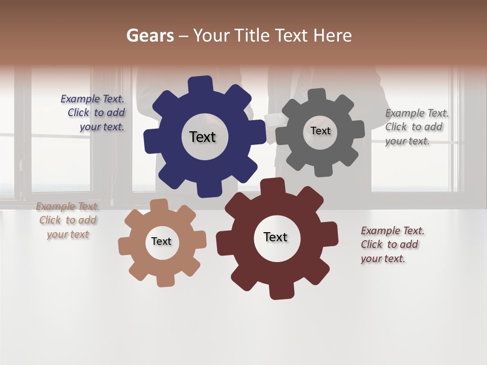 Businessmen Looking At Palmtop PowerPoint Template