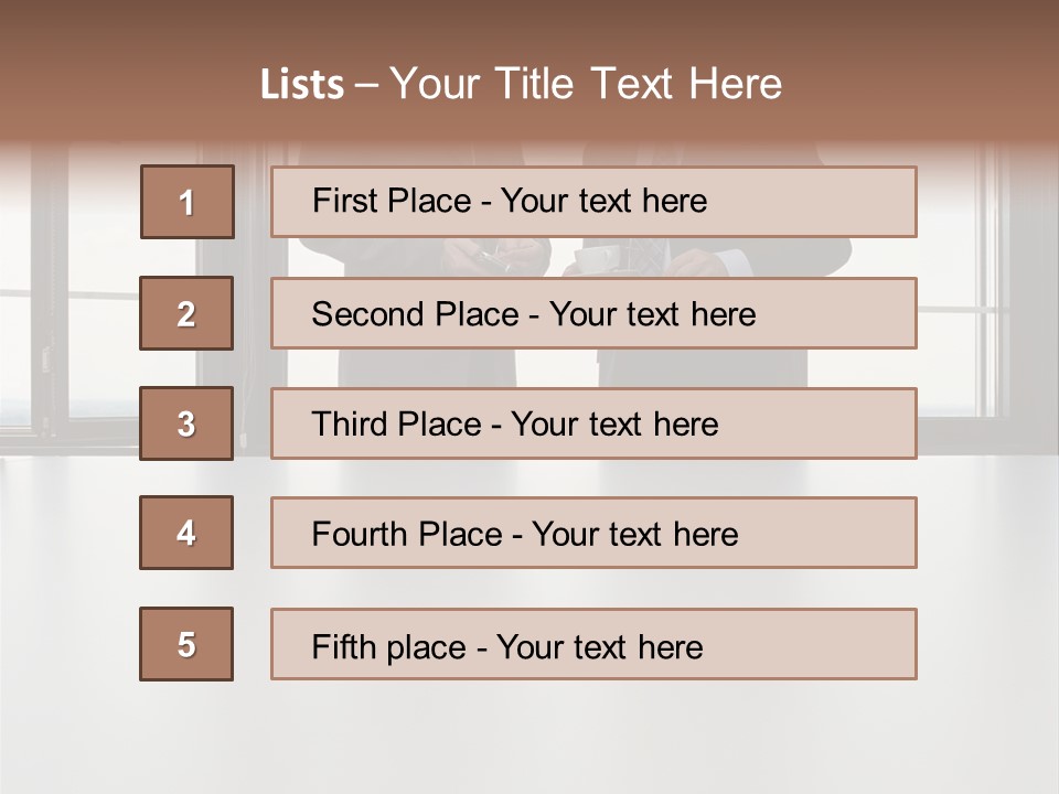 Businessmen Looking At Palmtop PowerPoint Template