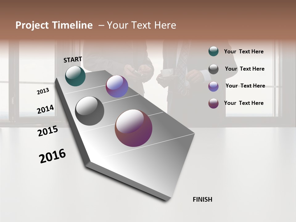 Businessmen Looking At Palmtop PowerPoint Template