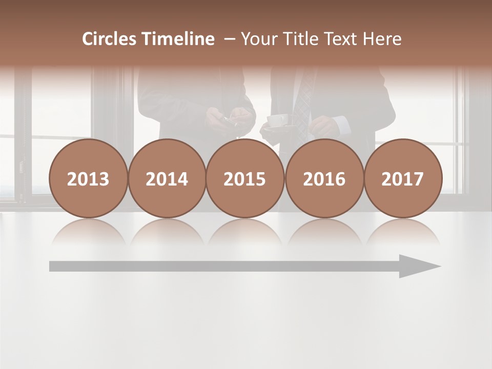 Businessmen Looking At Palmtop PowerPoint Template