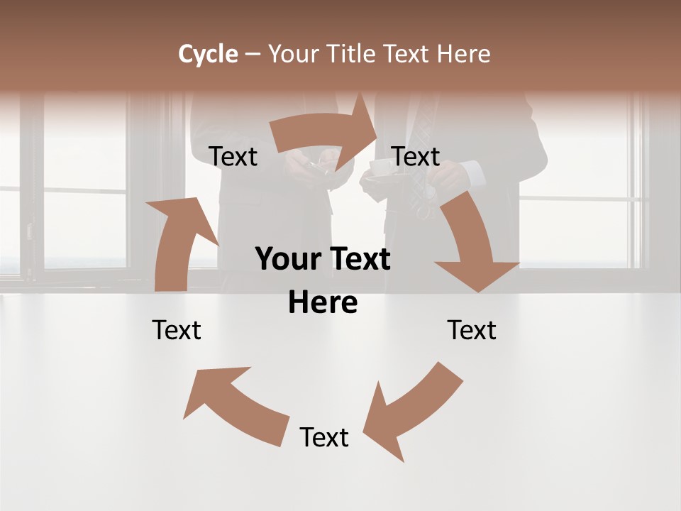 Businessmen Looking At Palmtop PowerPoint Template