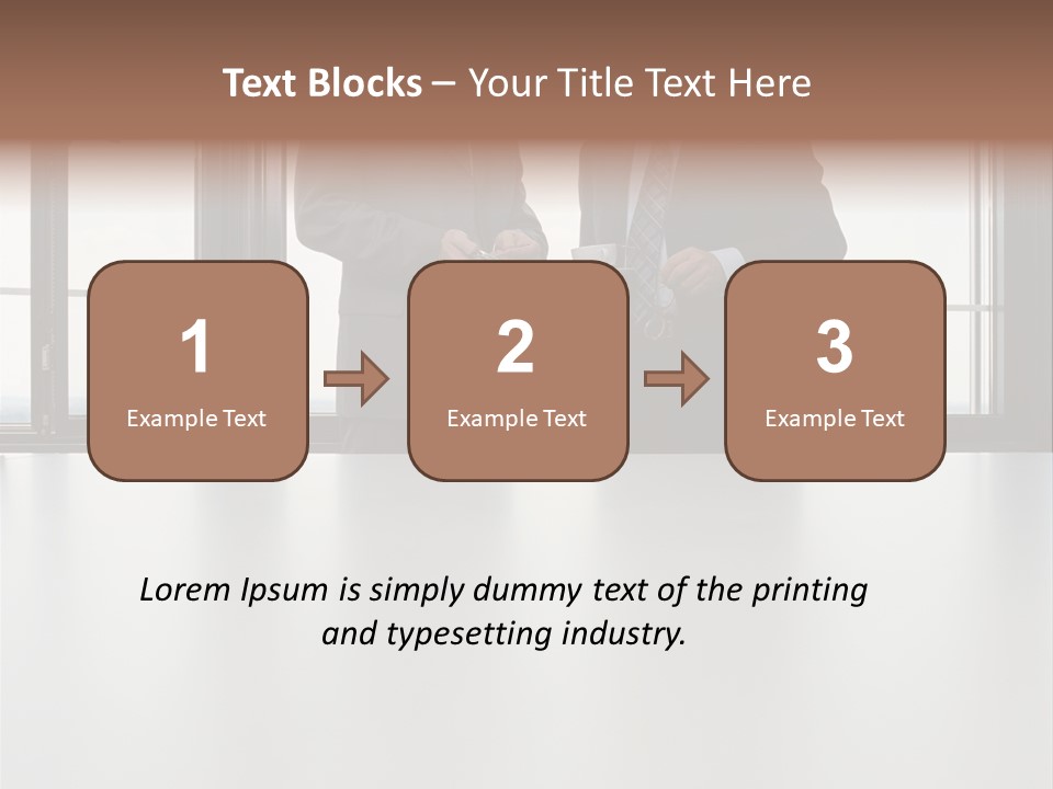 Businessmen Looking At Palmtop PowerPoint Template