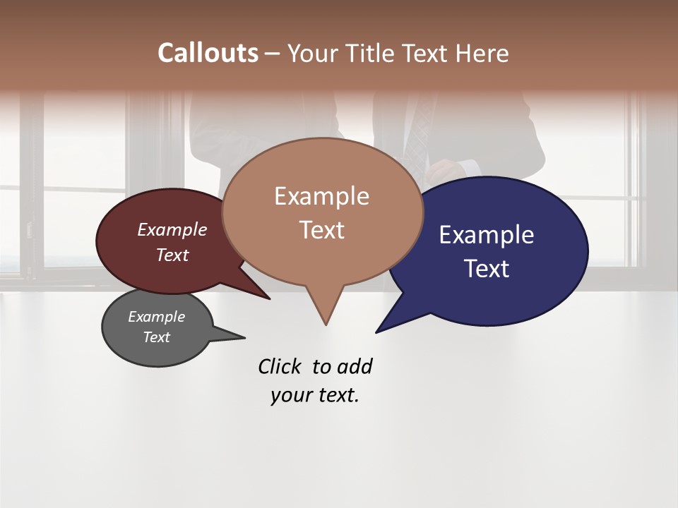 Businessmen Looking At Palmtop PowerPoint Template