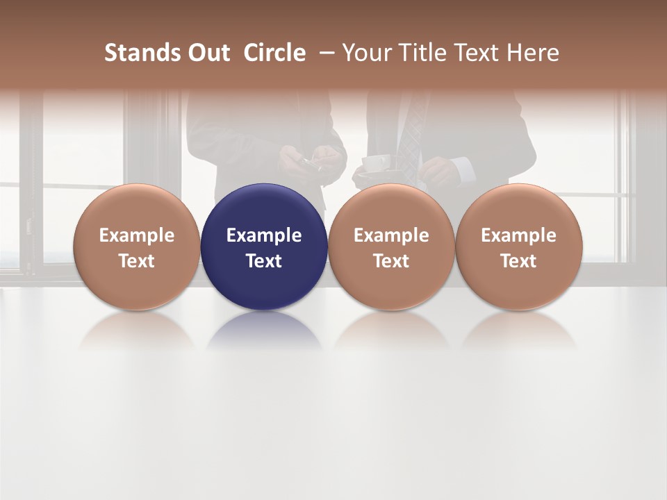 Businessmen Looking At Palmtop PowerPoint Template