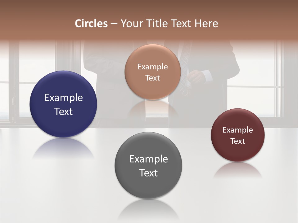 Businessmen Looking At Palmtop PowerPoint Template