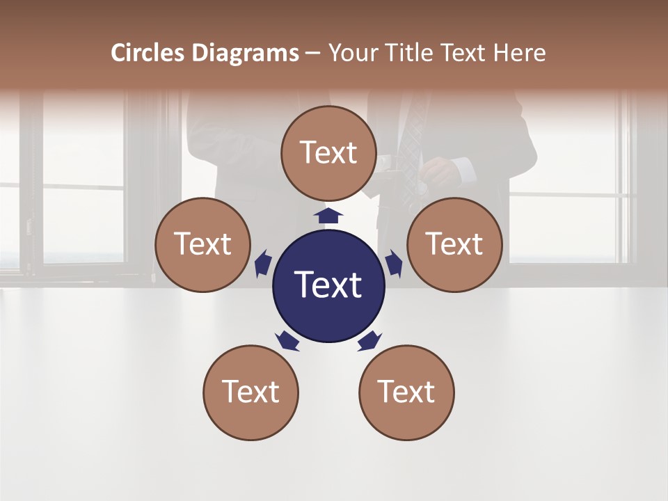 Businessmen Looking At Palmtop PowerPoint Template