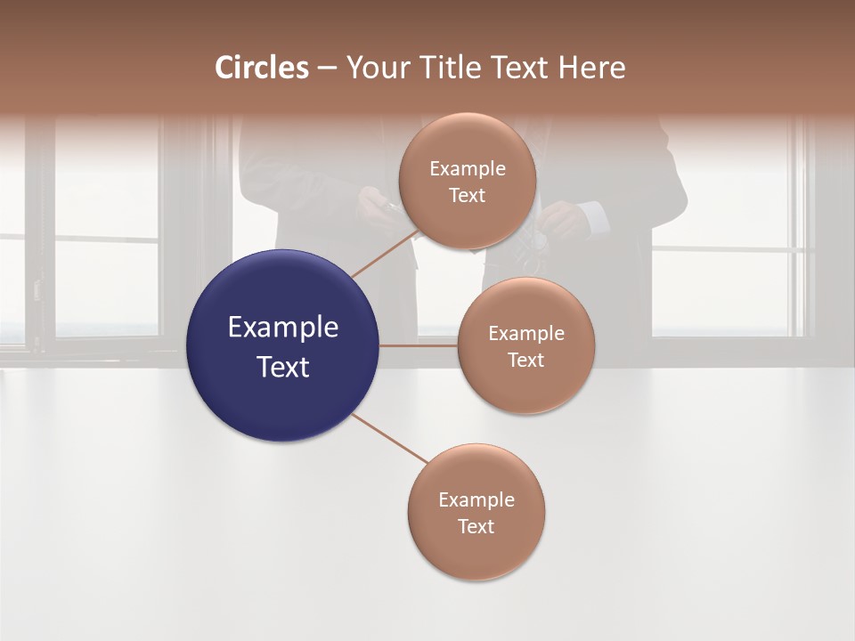 Businessmen Looking At Palmtop PowerPoint Template