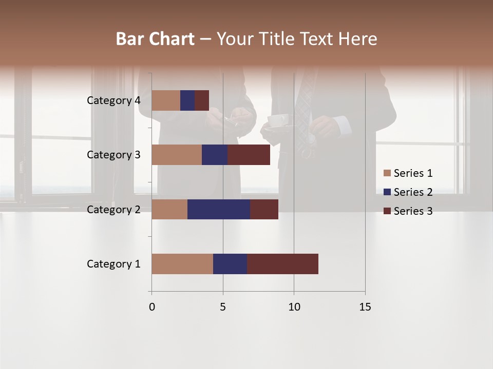 Businessmen Looking At Palmtop PowerPoint Template