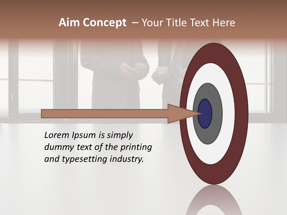 Businessmen Looking At Palmtop PowerPoint Template