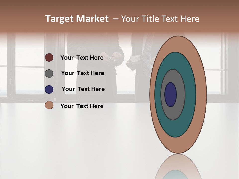 Businessmen Looking At Palmtop PowerPoint Template