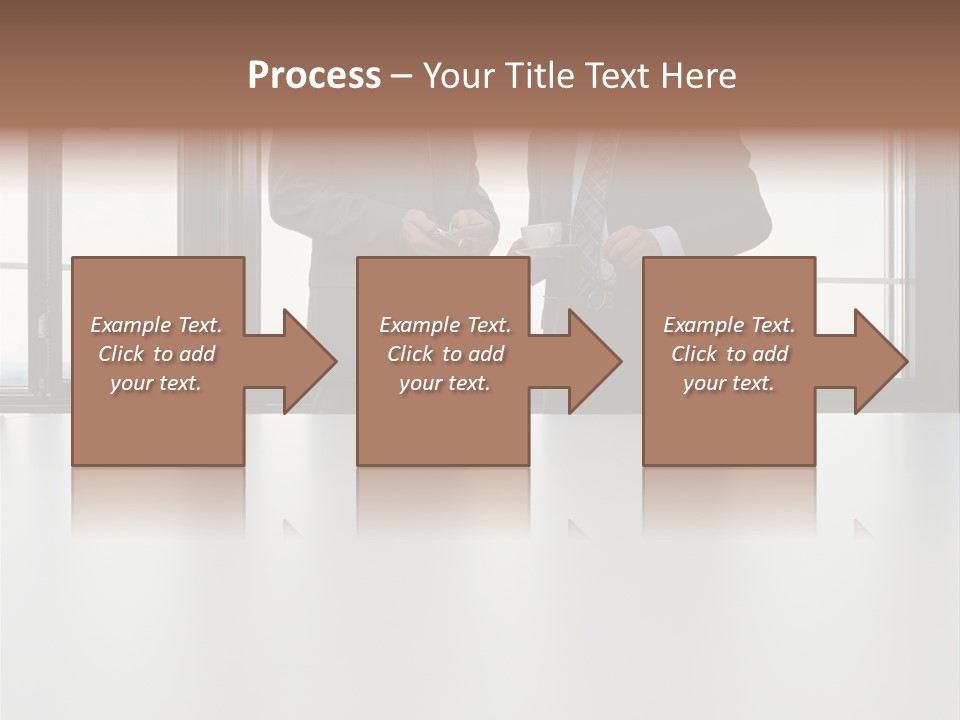 Businessmen Looking At Palmtop PowerPoint Template