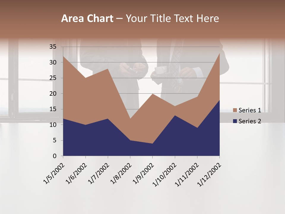Businessmen Looking At Palmtop PowerPoint Template
