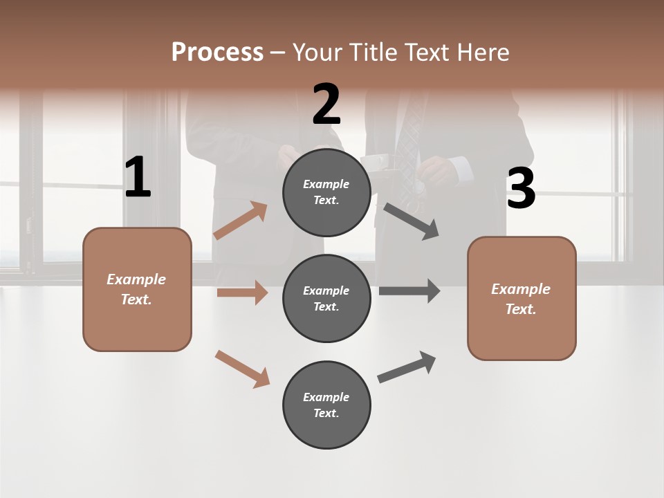 Businessmen Looking At Palmtop PowerPoint Template