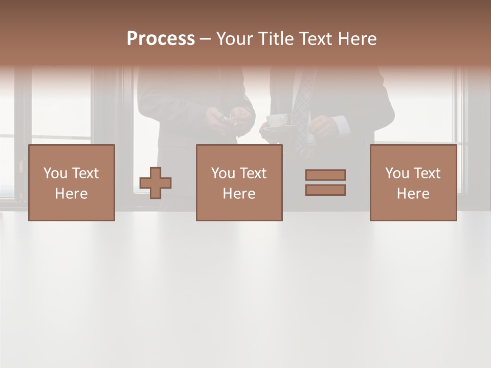 Businessmen Looking At Palmtop PowerPoint Template