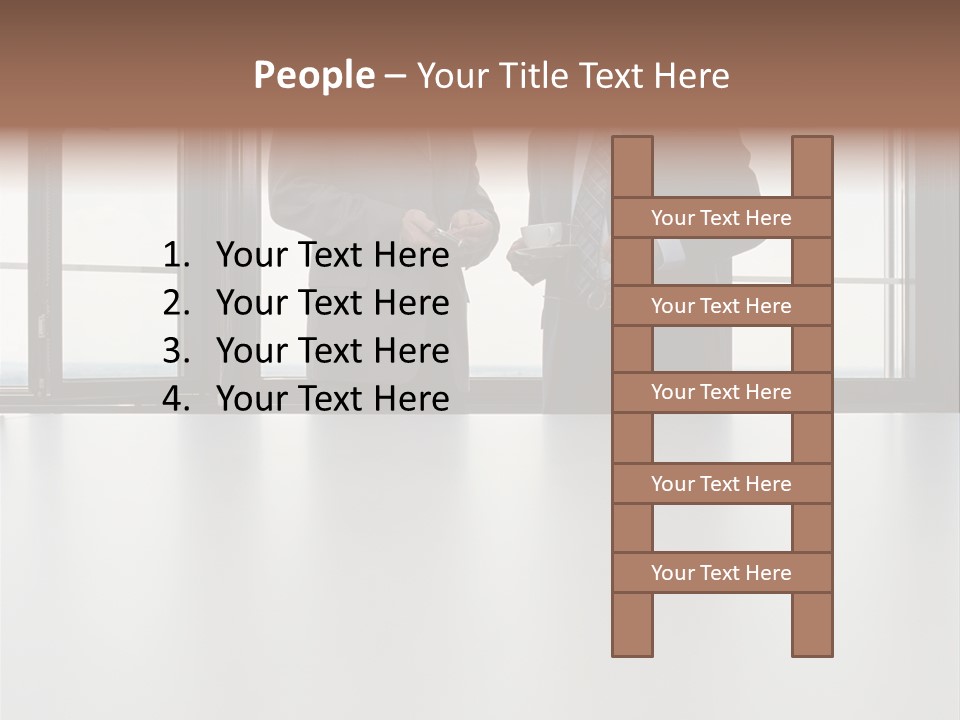 Businessmen Looking At Palmtop PowerPoint Template