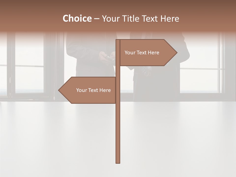 Businessmen Looking At Palmtop PowerPoint Template