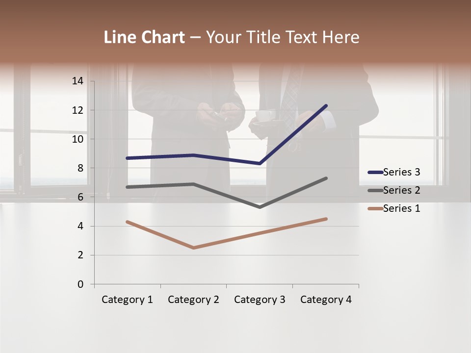 Businessmen Looking At Palmtop PowerPoint Template