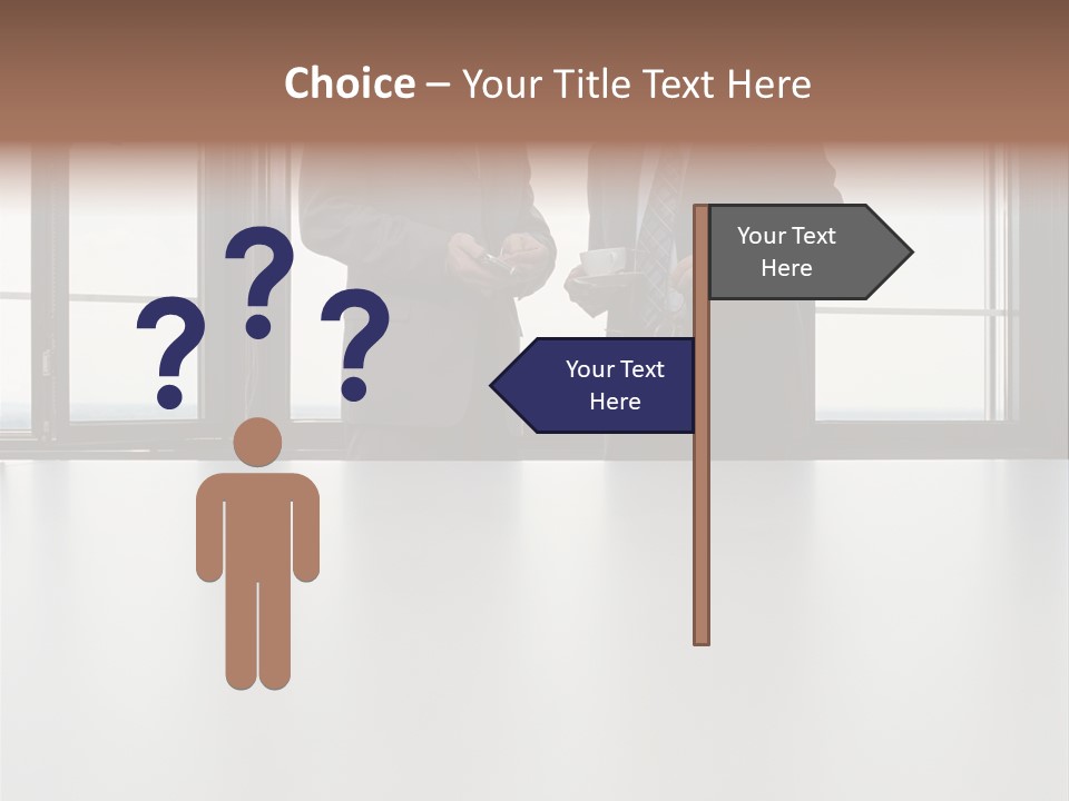 Businessmen Looking At Palmtop PowerPoint Template