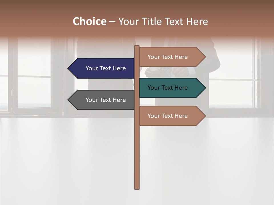 Businessmen Looking At Palmtop PowerPoint Template