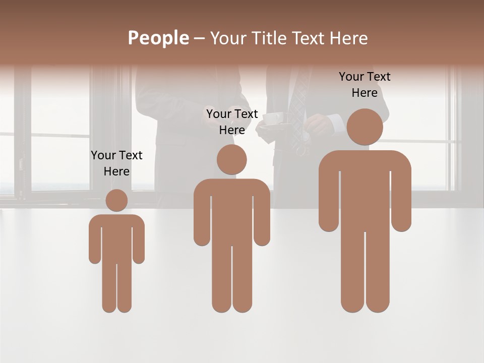 Businessmen Looking At Palmtop PowerPoint Template