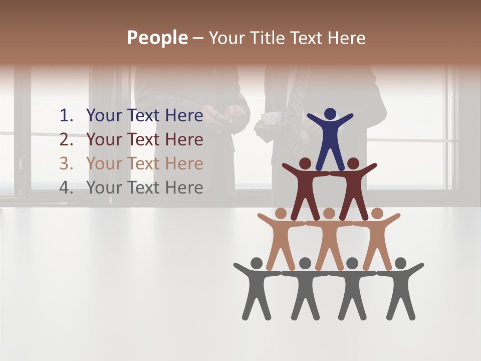 Businessmen Looking At Palmtop PowerPoint Template