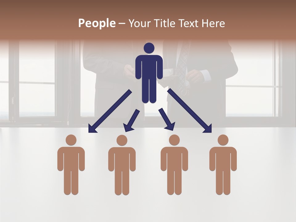 Businessmen Looking At Palmtop PowerPoint Template