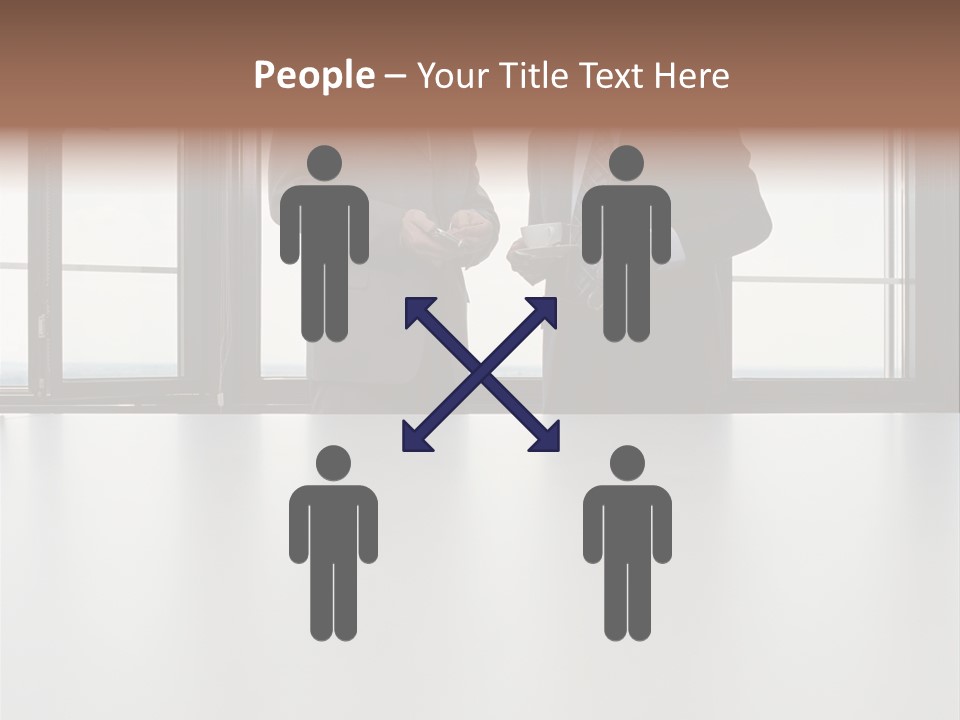 Businessmen Looking At Palmtop PowerPoint Template