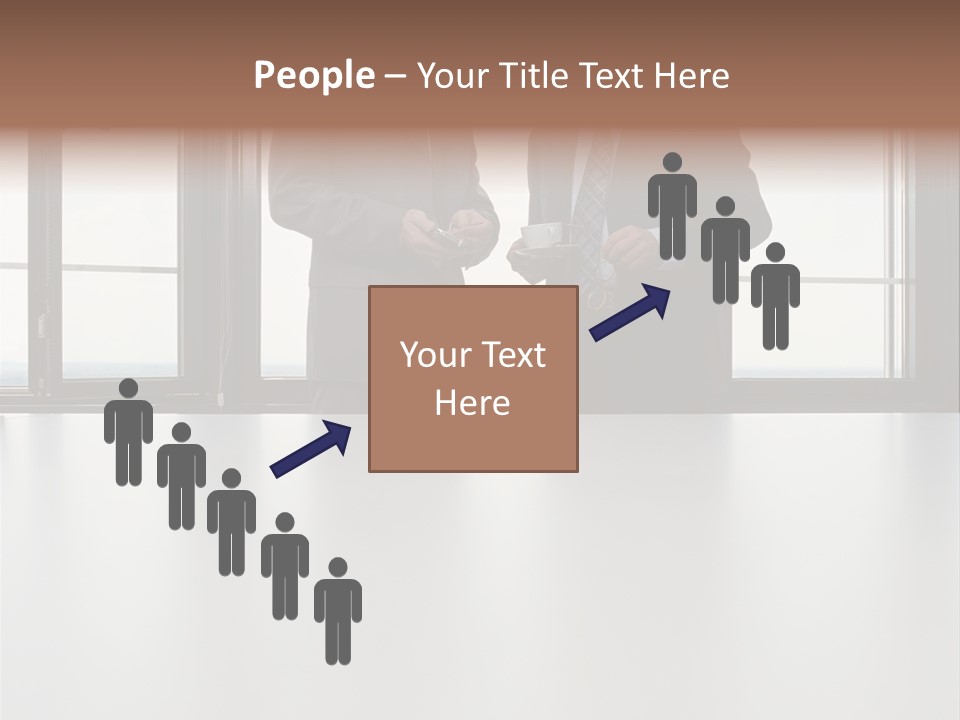 Businessmen Looking At Palmtop PowerPoint Template