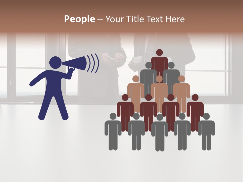 Businessmen Looking At Palmtop PowerPoint Template