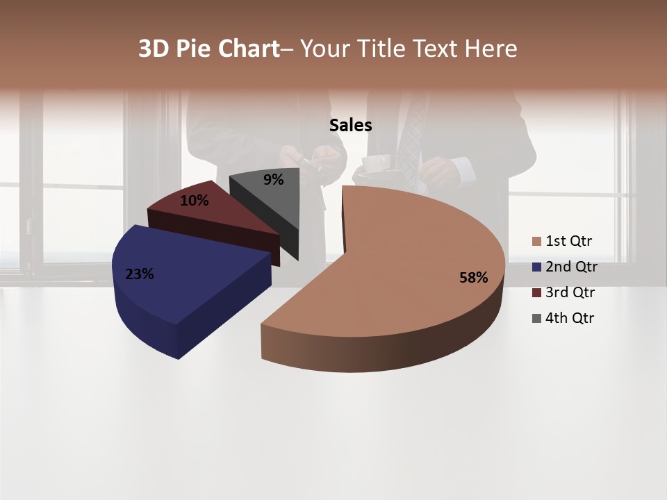 Businessmen Looking At Palmtop PowerPoint Template