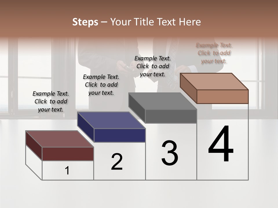 Businessmen Looking At Palmtop PowerPoint Template