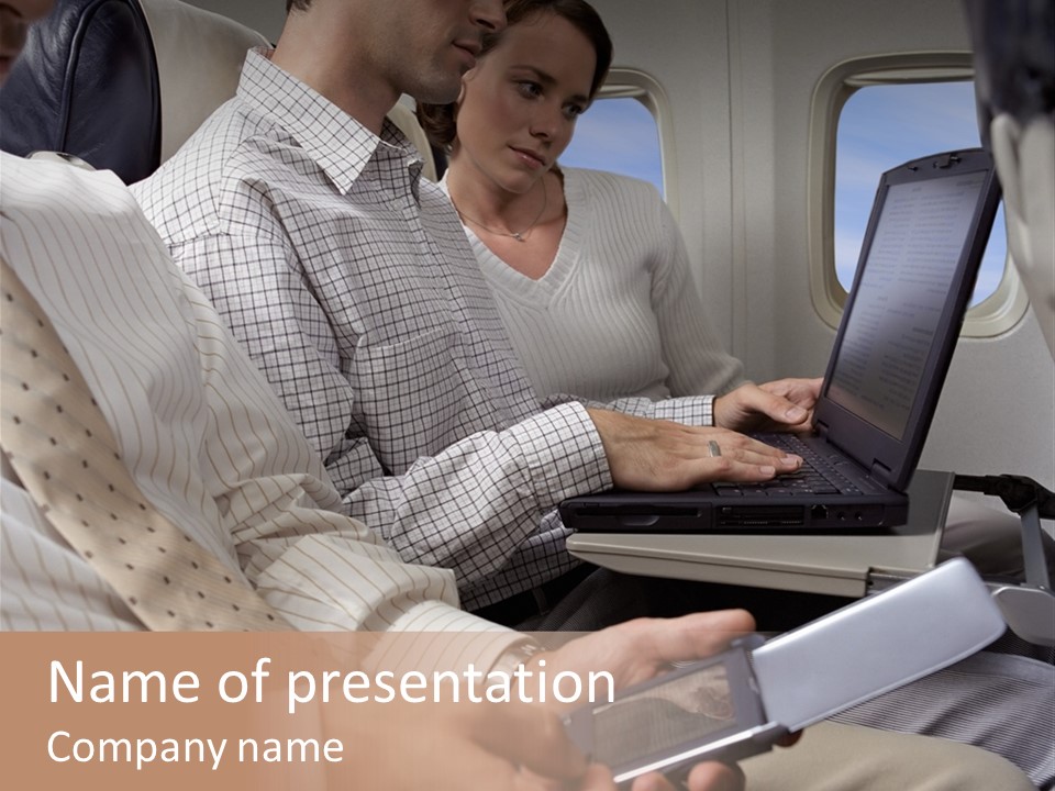 Business People Working On An Aeroplane PowerPoint Template