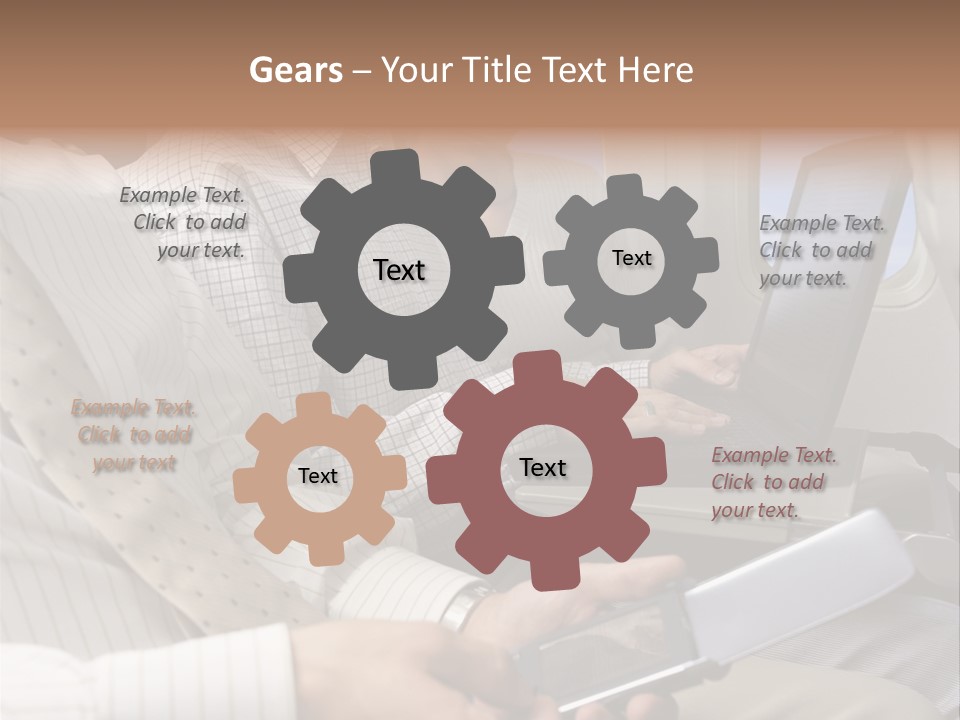 Business People Working On An Aeroplane PowerPoint Template