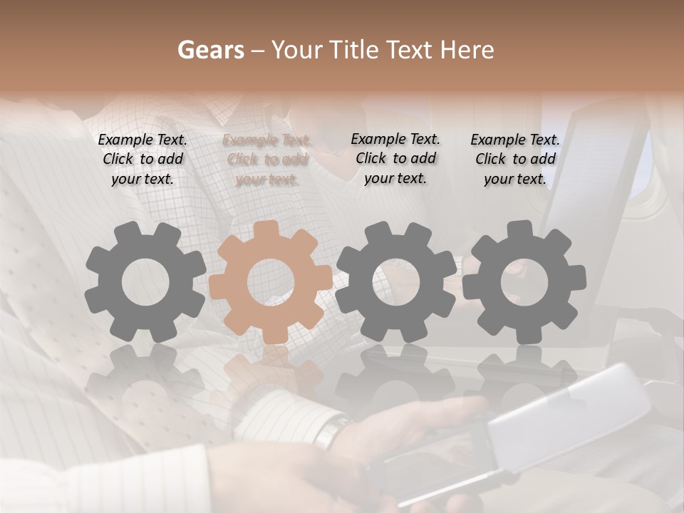 Business People Working On An Aeroplane PowerPoint Template