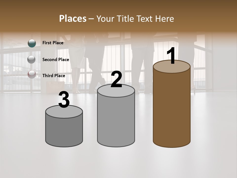 Colleagues In A Corridor PowerPoint Template