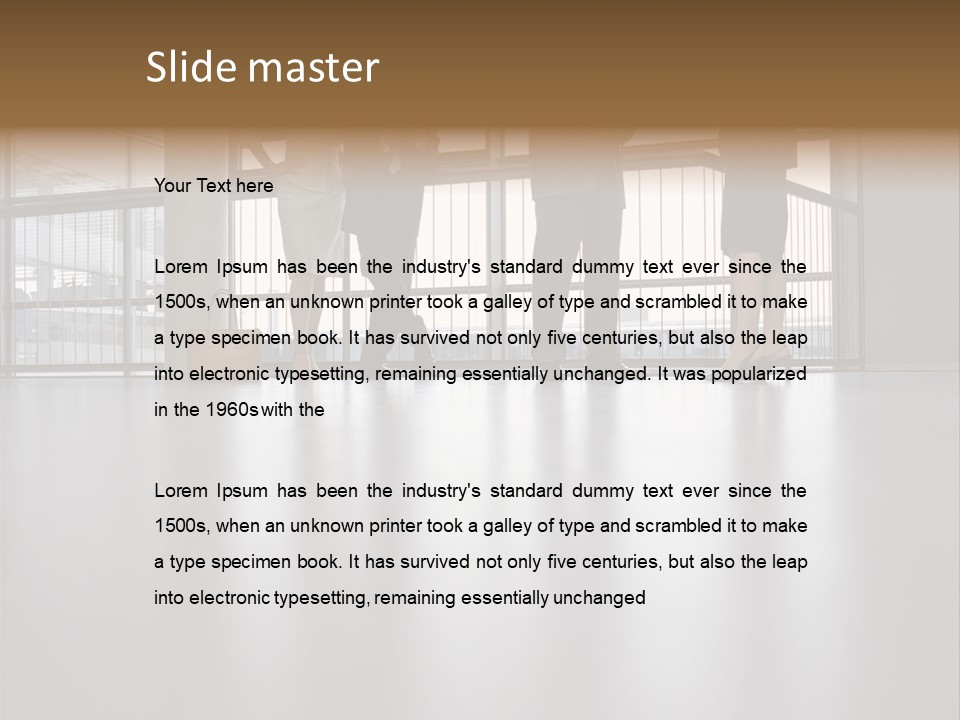 Colleagues In A Corridor PowerPoint Template