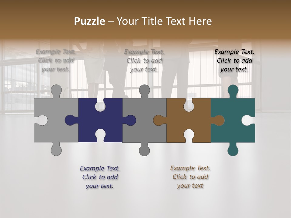 Colleagues In A Corridor PowerPoint Template