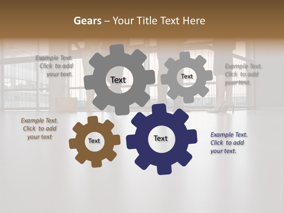 Colleagues In A Corridor PowerPoint Template