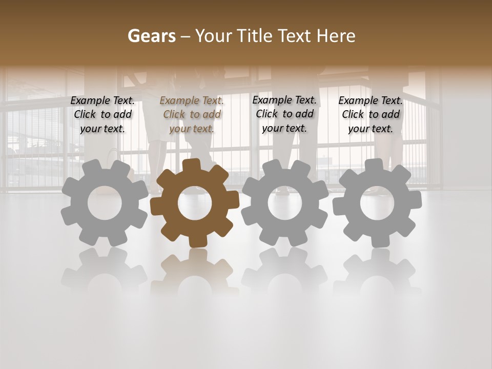 Colleagues In A Corridor PowerPoint Template