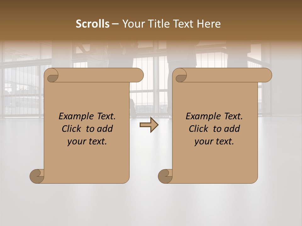 Colleagues In A Corridor PowerPoint Template