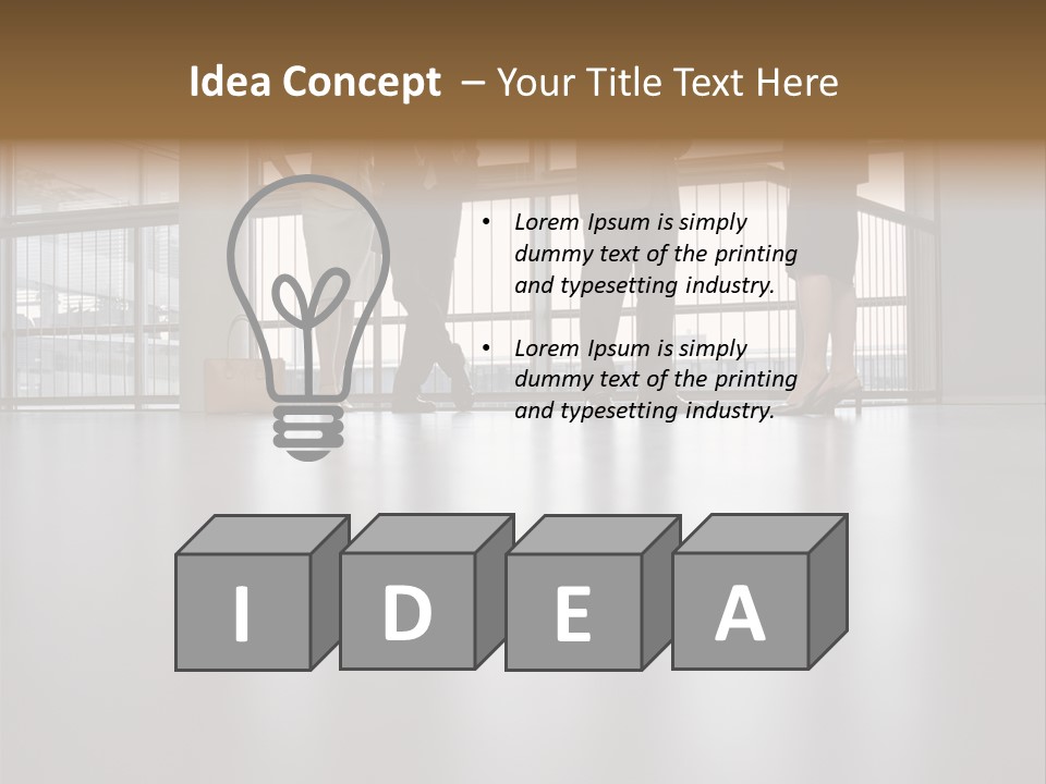 Colleagues In A Corridor PowerPoint Template