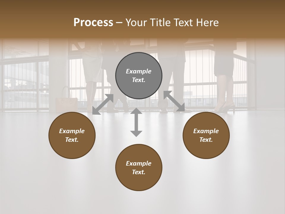 Colleagues In A Corridor PowerPoint Template