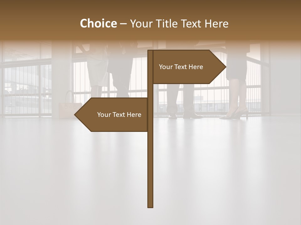 Colleagues In A Corridor PowerPoint Template