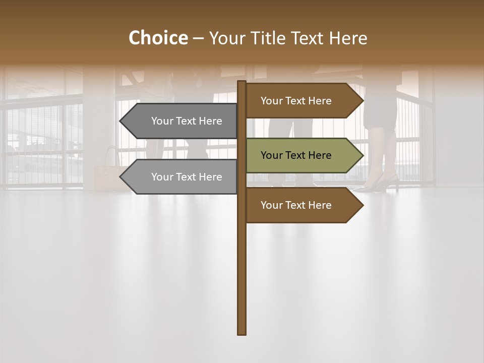 Colleagues In A Corridor PowerPoint Template