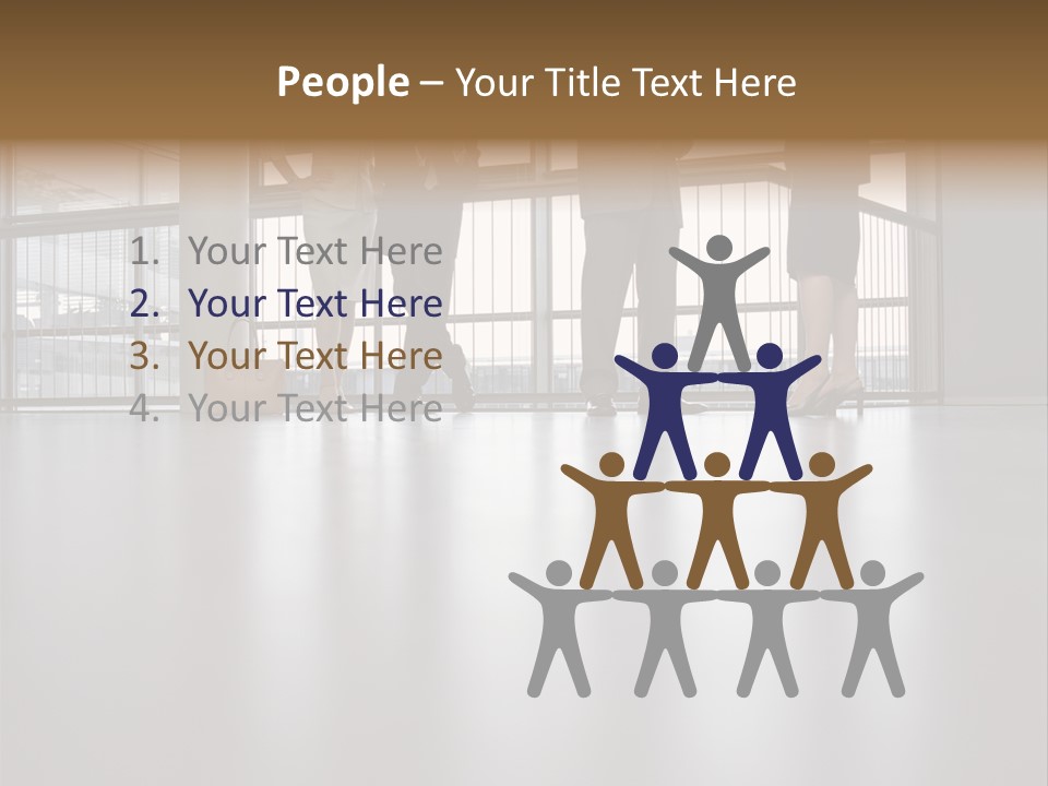 Colleagues In A Corridor PowerPoint Template