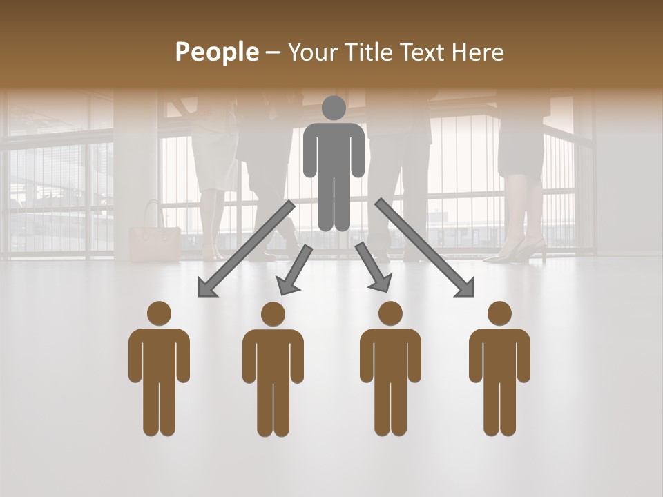 Colleagues In A Corridor PowerPoint Template